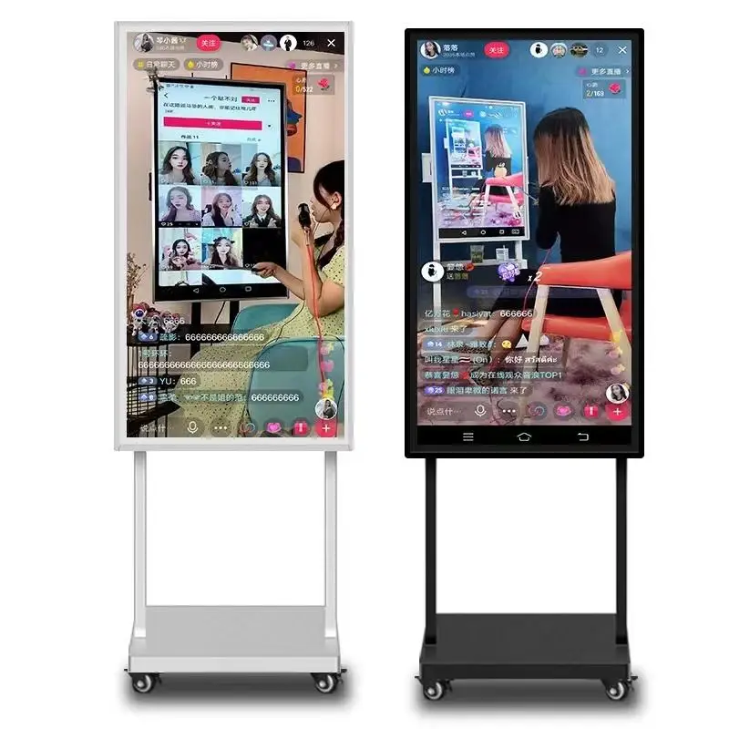 oem/odm 32 43'' lcd advertising screen facebook video stream professional tiktok mobile live broadcast lcd smart tv touch screen