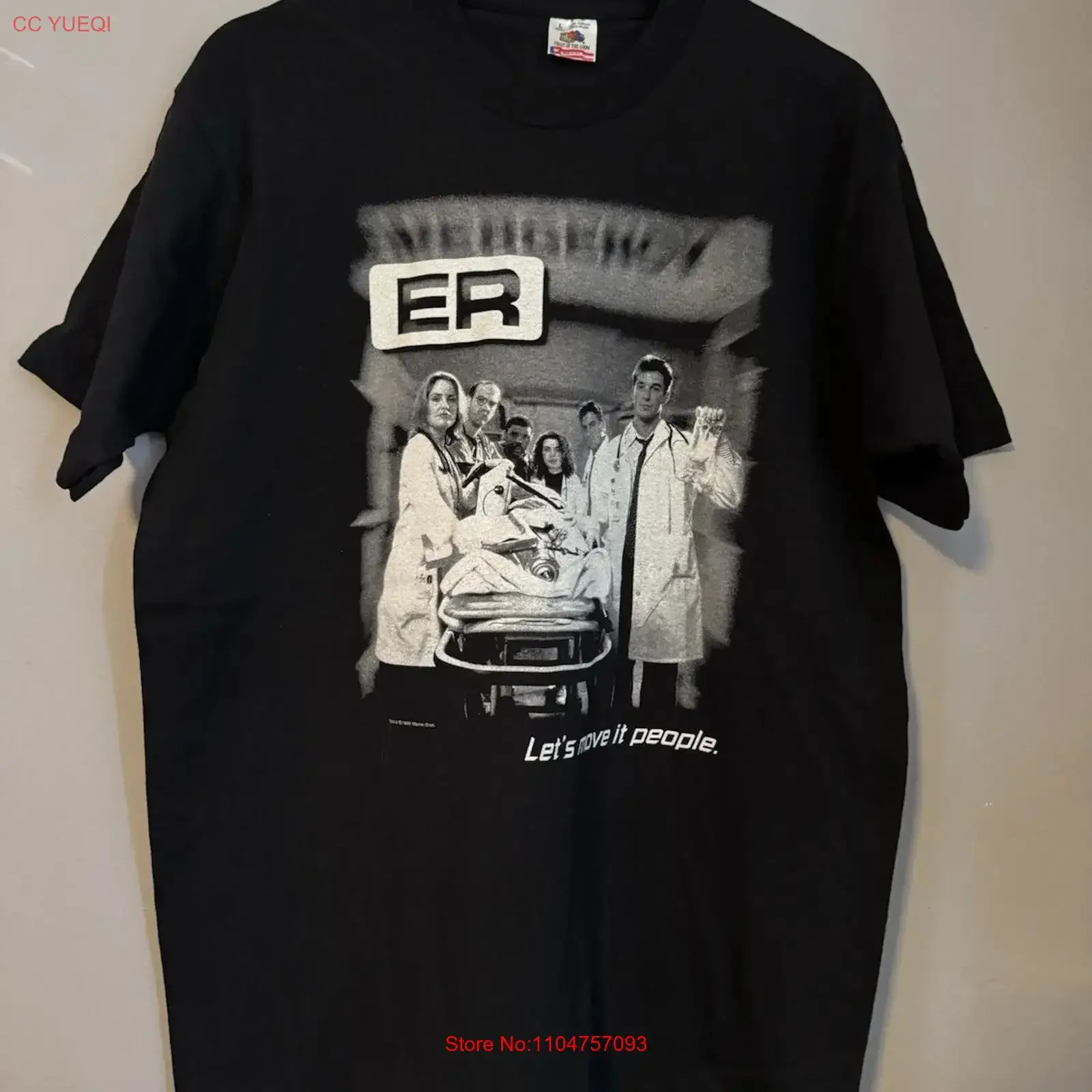 Vintage 1996 ER Show Let's Move It People Black T Shirt Size Large vintage Washed Casual homme Stylish Top For Everyday Wear