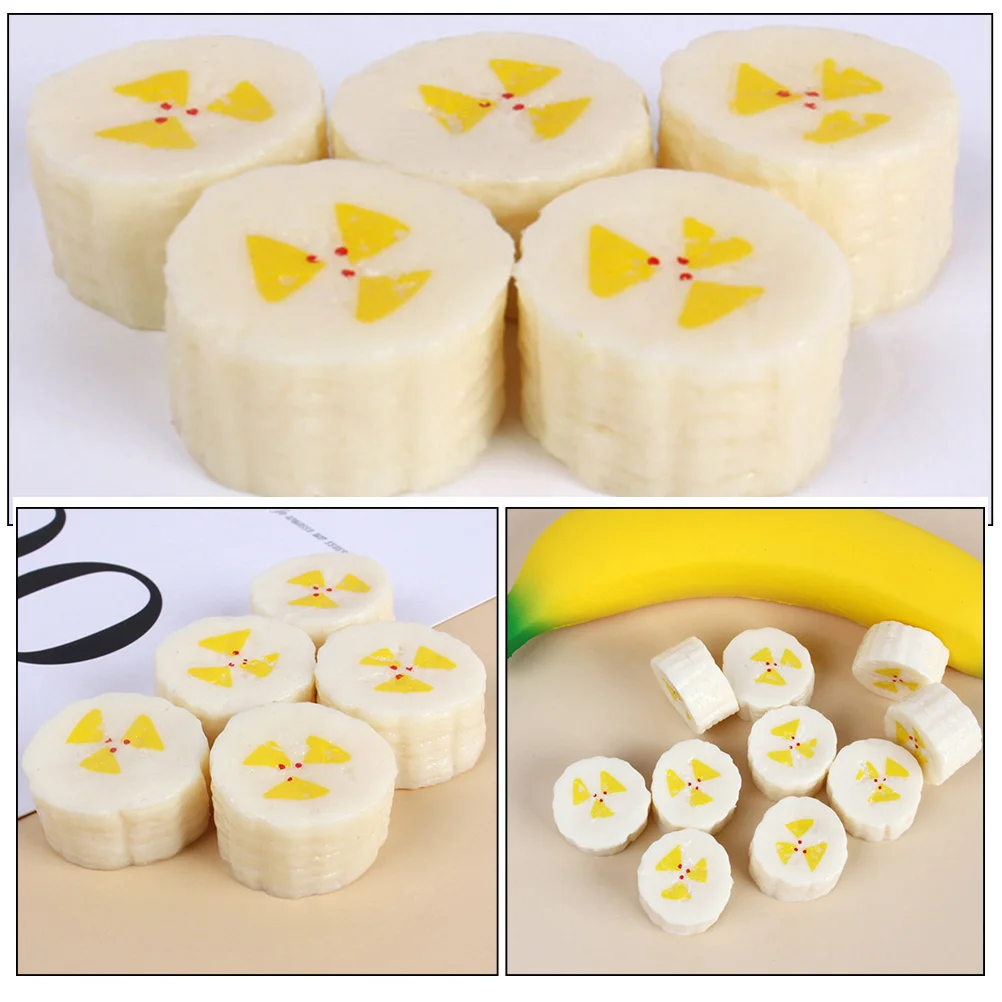 

8Pcs Artificial Banana Slices Realistic Decorative Fruit Ornaments Home Table Photography Prop Decoration Artificial Bananas