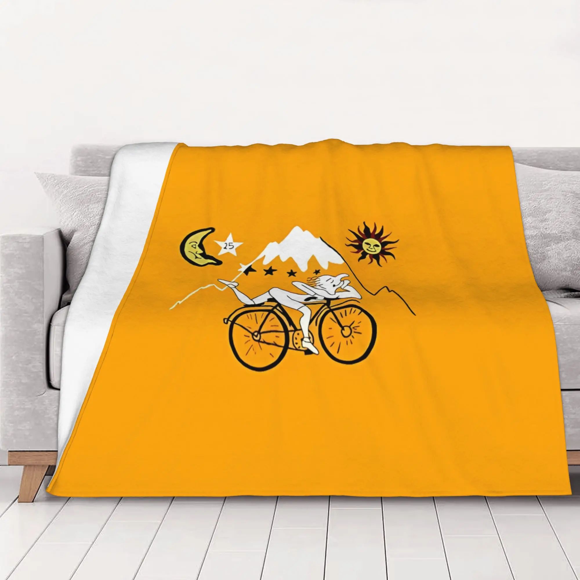 1PC home Cute Room Decor Classic Blanket Throw Blanket Albert Hoffman LSD Bicycle Day Novelty Warm Blanket All Season