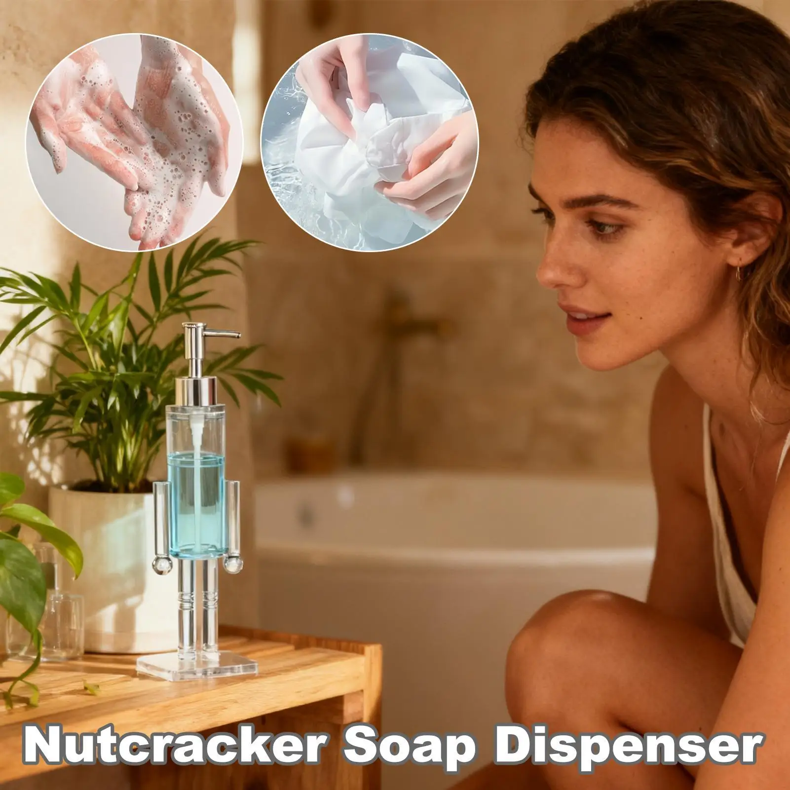 Bouteille de désinfectant pour les mains en forme de casse-noisette, distributeur de savon liquide rechargeable, pompe transparente pour Lotion désinfectante pour les mains de vacances