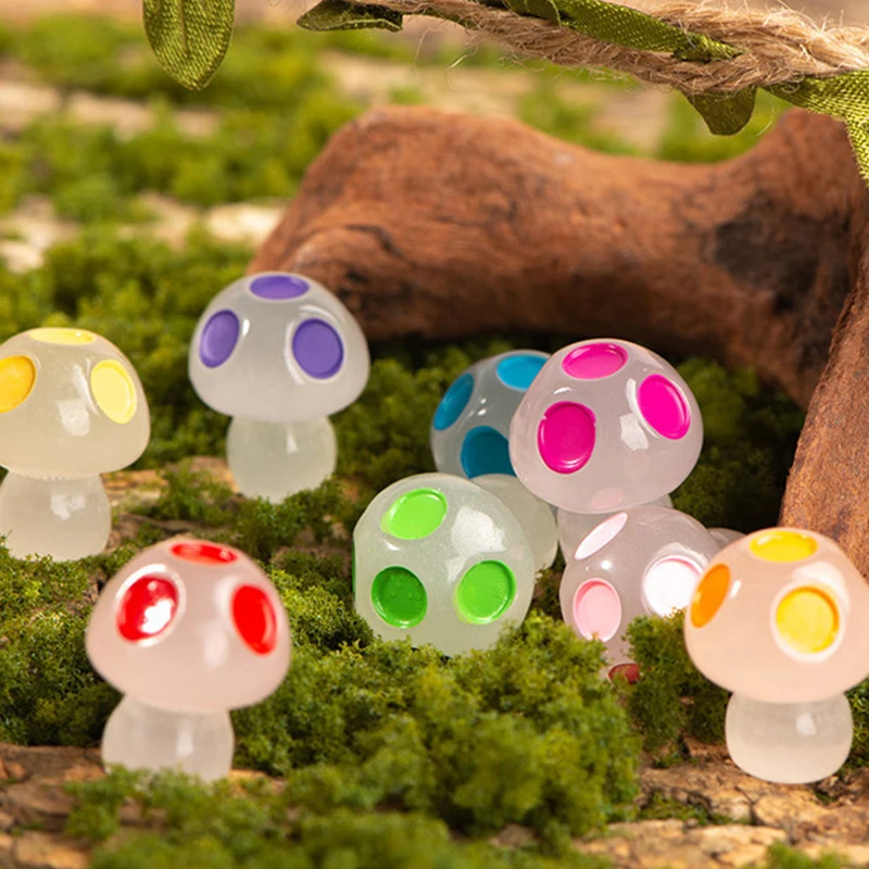 Mini Glow Mushroom Decoration Glow Effect Natural Beauty Grace Innovation Whimsical Trend Glowing Mushroom Ornaments Charming