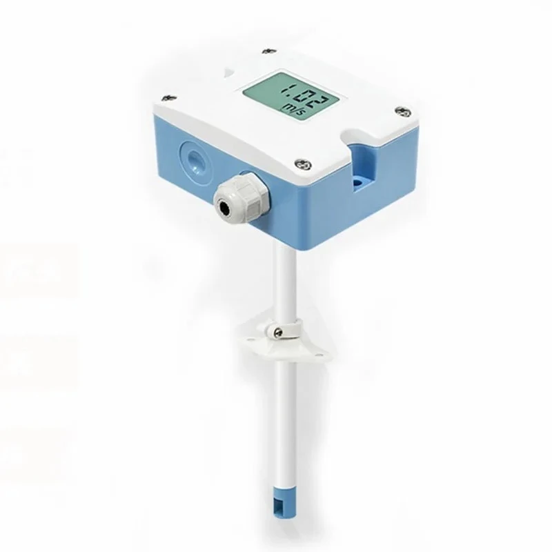 LFS10 Air Duct Type Anemometer Air Volume Transmitter 4-20MA/0-10V/RS485 Digital Display Wind Speed Sensor