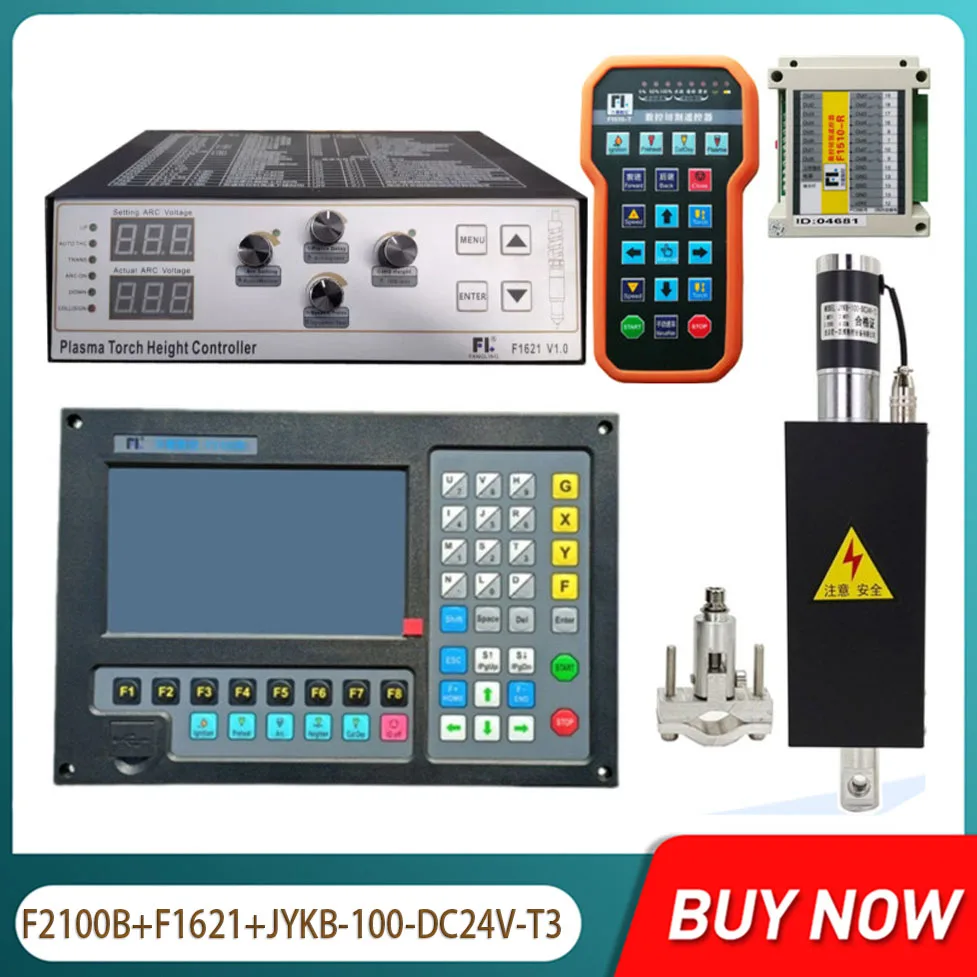 

New plasma 2-axis controller+THC elevator kit F2100B+F1621+JYKB-100-DC24V-T3 suitable for plasma cutting machines