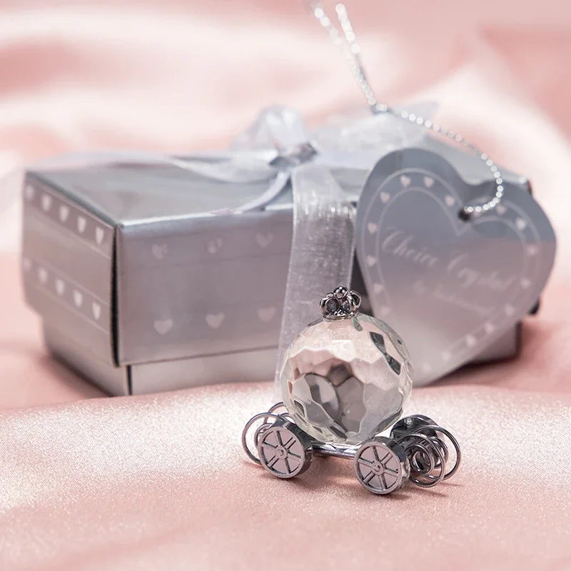 

10pcs Cinderella Crystal Pumpkin Carriage Baby Shower Wedding Decoration Gift Box