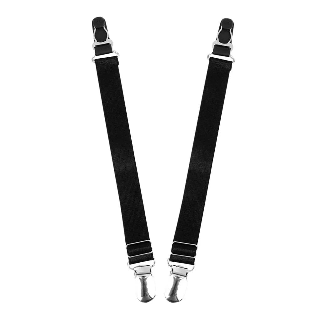 

Pair Women Black Nylon Adjustable Stockings Garters Buckles High Elastic Sock Suspender Clip Secure Metal Duckbill Clamp