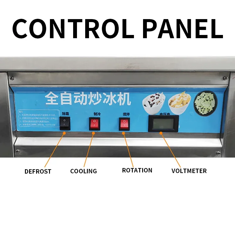 Small Single-Disc Shaved Ice Machine, Round Ice Cream Roll Maker, Foot Switch, Defrost Function, Slush (Customized)