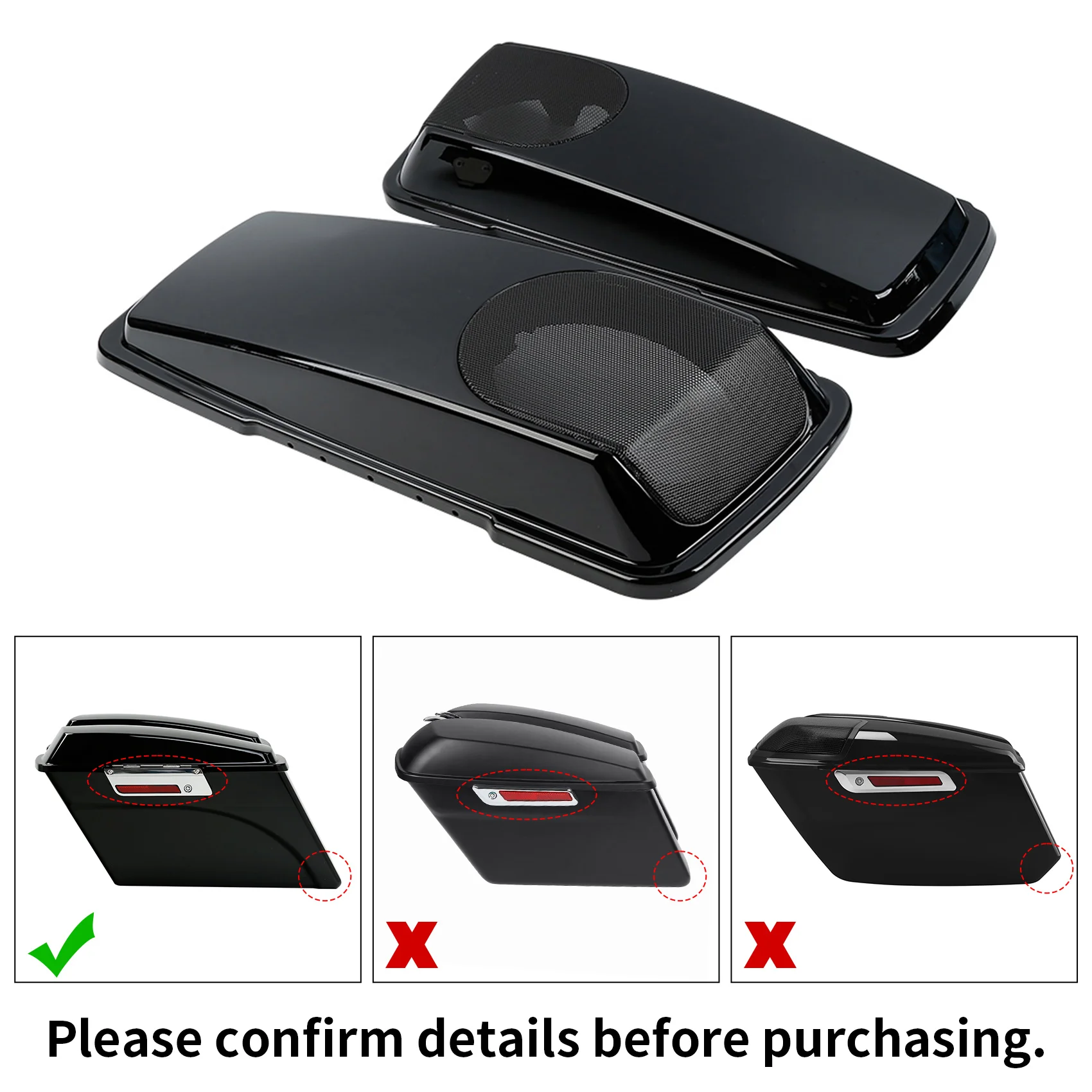 Motorcycle 5x7 Speaker Saddlebag Lids For Harley Touring CVO Road King Electra Tour Street Glide FLH FLTR FLHX FLHR 1993-2013