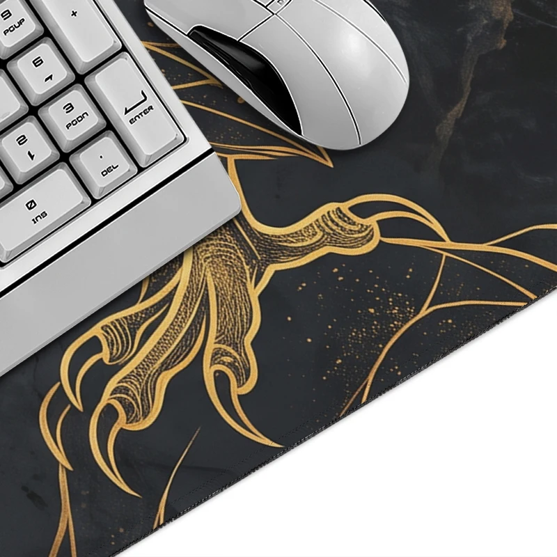 Mouse Pad Golden Line Raven Geometry Gamer printon demand New Computer HD Mousepad XXL Desk Mats Playmat Computer Table Mat