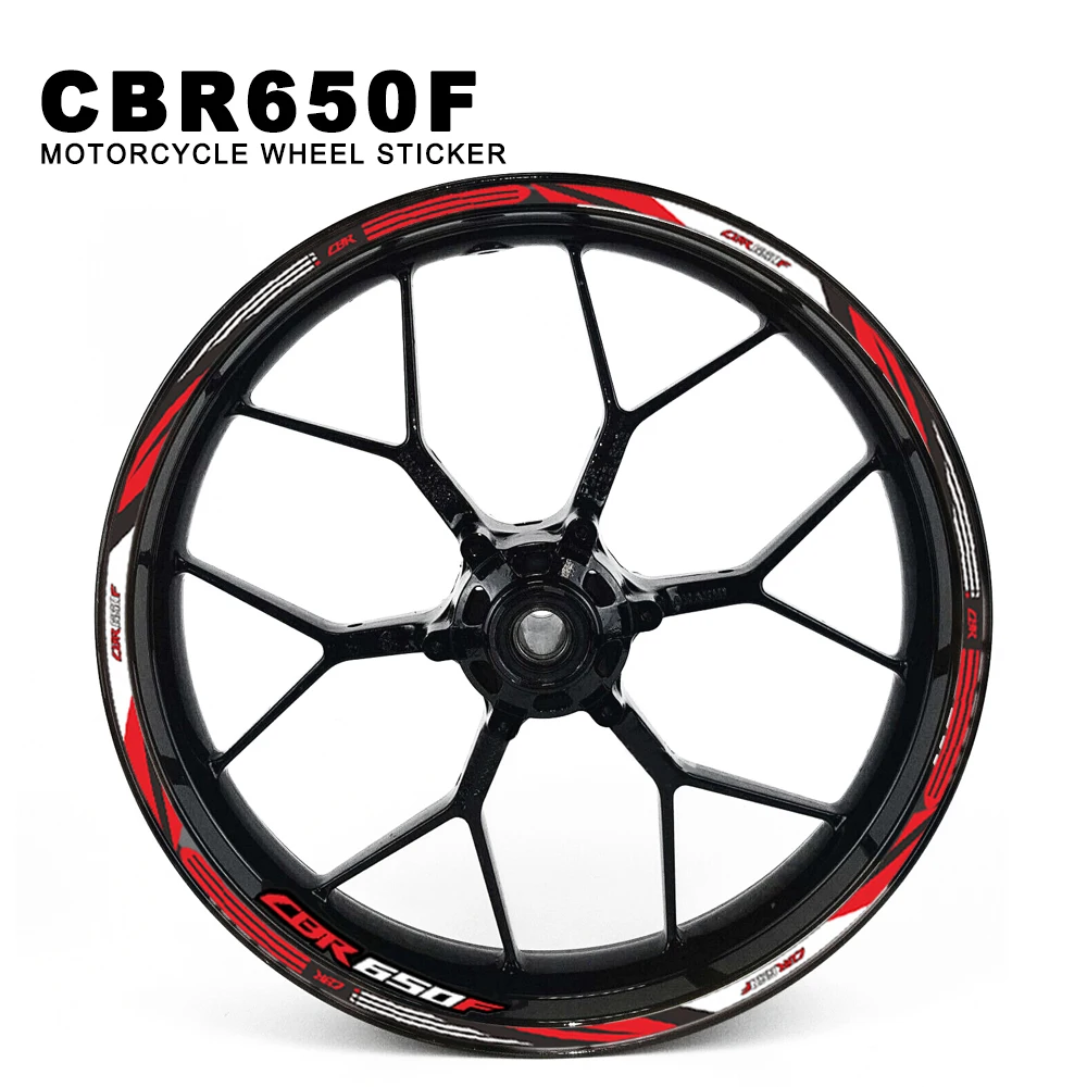 Impermeável motocicleta roda da etiqueta, Hub decalque, Rim Stripe Tape, 17 polegadas para CBR650, CBR 650F, 650 F, 2014-2018, 2015, 2016