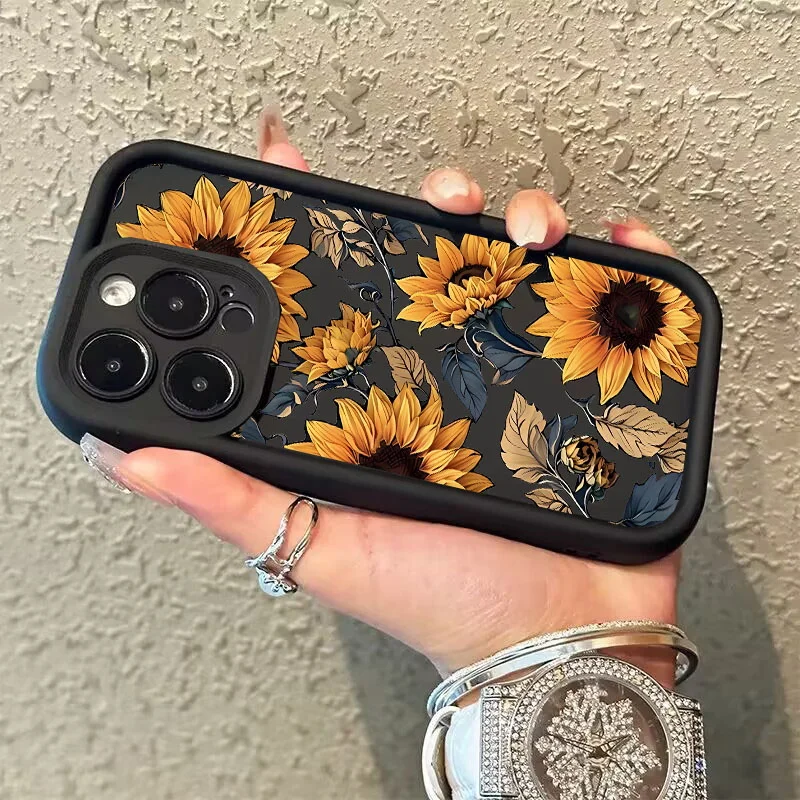 غطاء حماية بنمط عباد الشمس لهاتف Honor 400 Lite 200 Pro Magic 7 Lite 90 X9C Smart 5G Huawei P40 Lite Nova 5t سيليكون #6