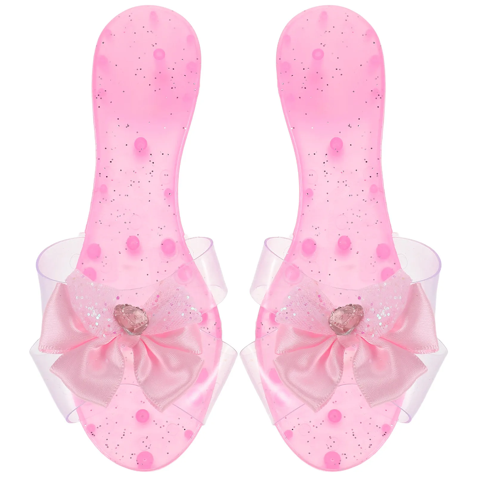 1Pair Transparent High Heels Plastic Dress Up Slippers for Party Props Table Decor Desktop Accessory Photography Prop