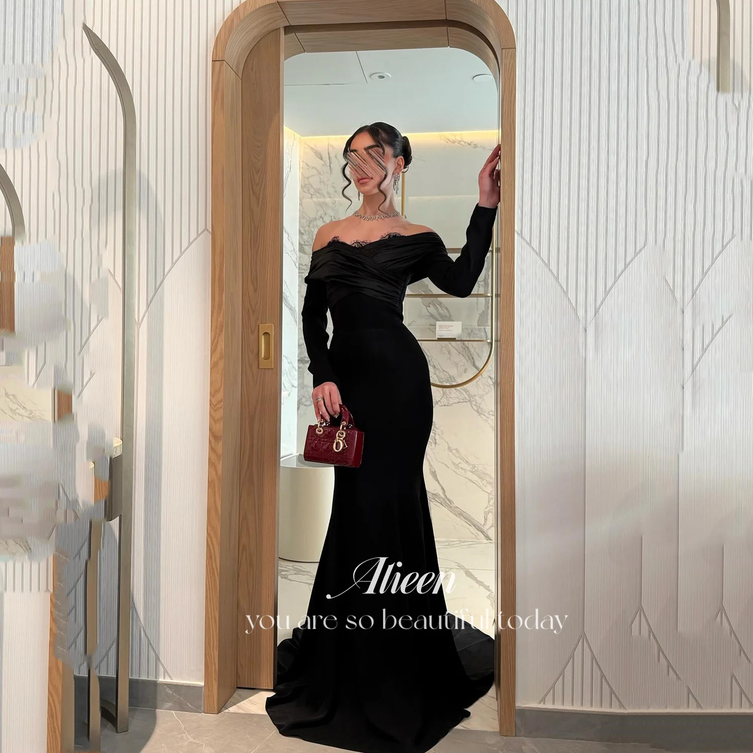 

Aileen فساتين سهرة Prom Dress Mermaid Wedding Dresses for Parties Women's Evening Dress Платье Вечернее Black Robes of Soirée