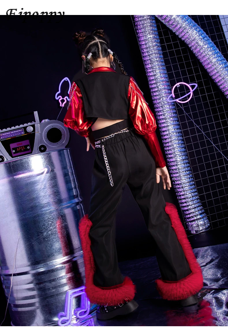 بدلة زي الشارع المقلية للأطفال ، أزياء الجاز العصرية للفتيات ، ملابس رائعة