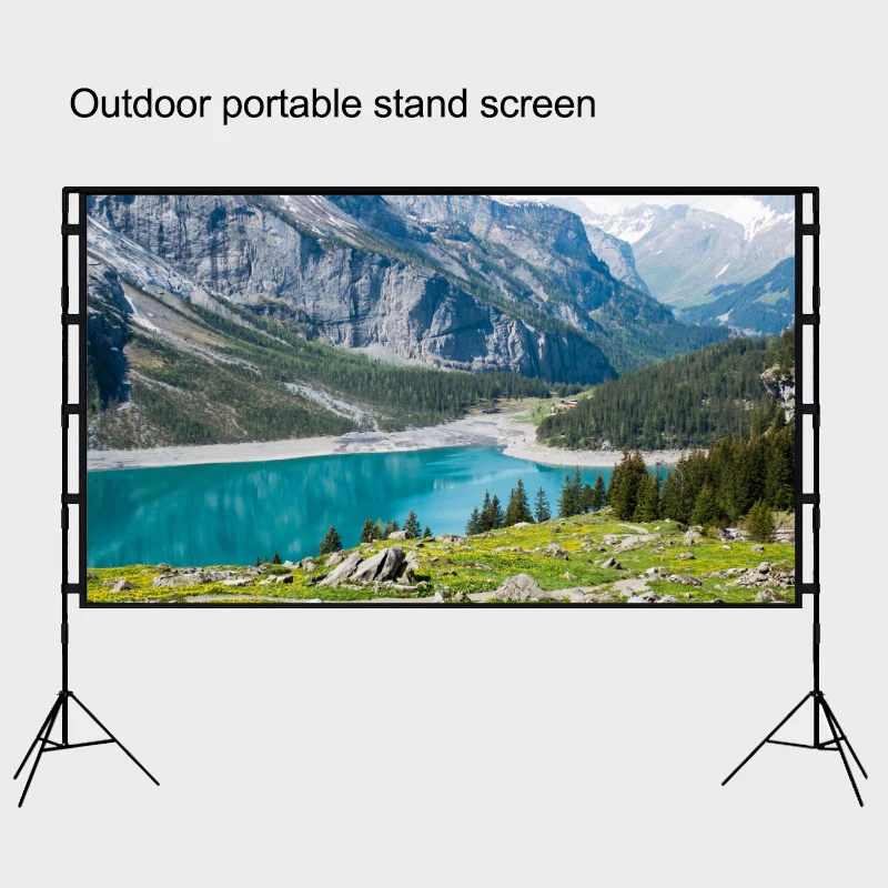Double triangular bracket 84 inch screen. Supports high-definition projection. A bracket projection screen suitable for outdoor