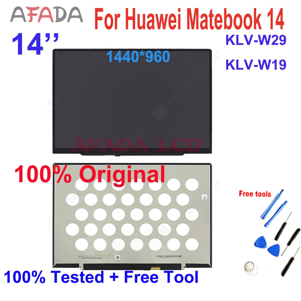 

14" Laptop LCD Screen Matrix for Huawei Matebook 14 KLV-W29 KLV-W19 LCD Upper Half Set Full Assembly