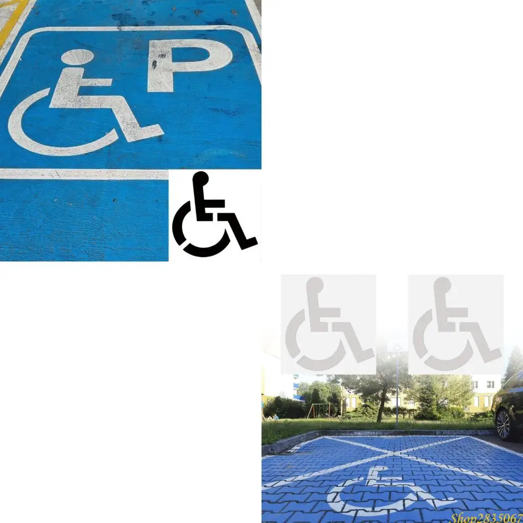 

Silicone Handicap Parking Stencil Symbol Template Parking Lot Stencil Flexible Garage Marker for Garage Parking 831F