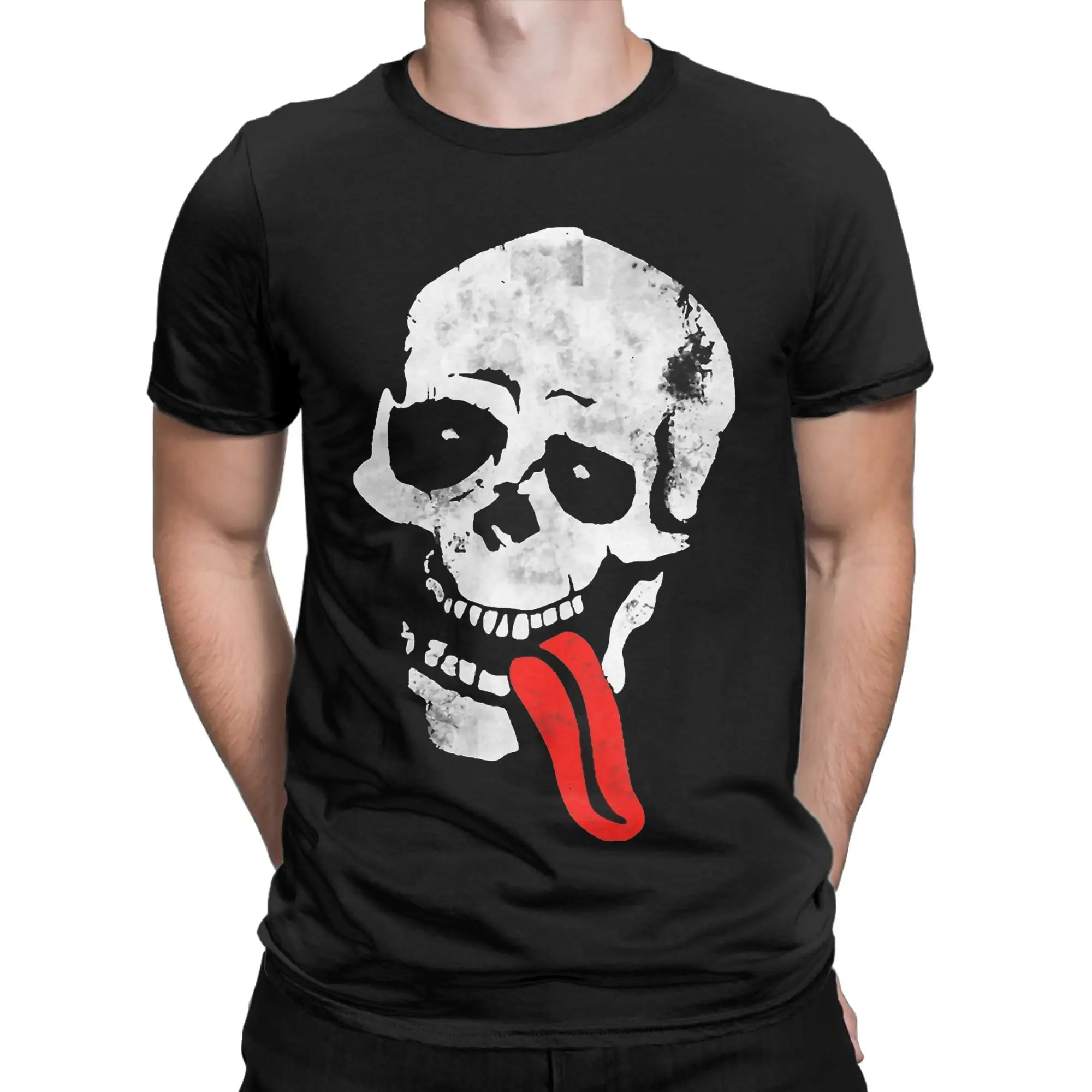Skull With Tongue Jesse Pinkman T Shirt Men Cotton T-Shirts Crewneck Breaking Bad Tee Shirt Short Sleeve Clothing Plus Size