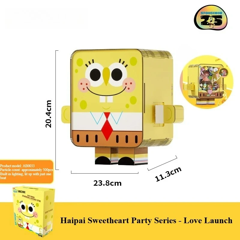 

AREAX SpongeBob SquarePants 25th Building Block Assembly Model DIY Decorative Model Puzzle Assembly Toy for Boys and Girls
