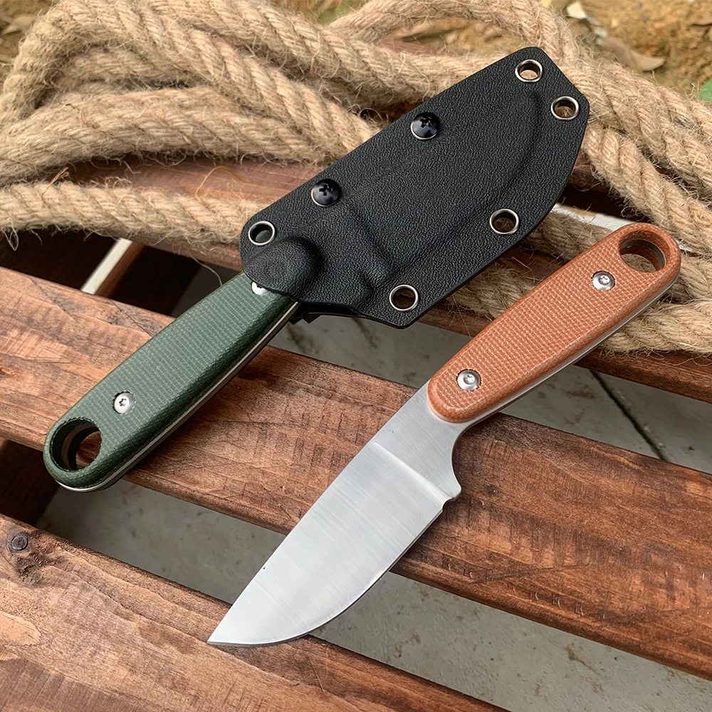 New Fixed Blade Knife Tactical Military Small Straight Hunting Knives with K sheath 14C28N High Hardness Camping Tourist Knifes