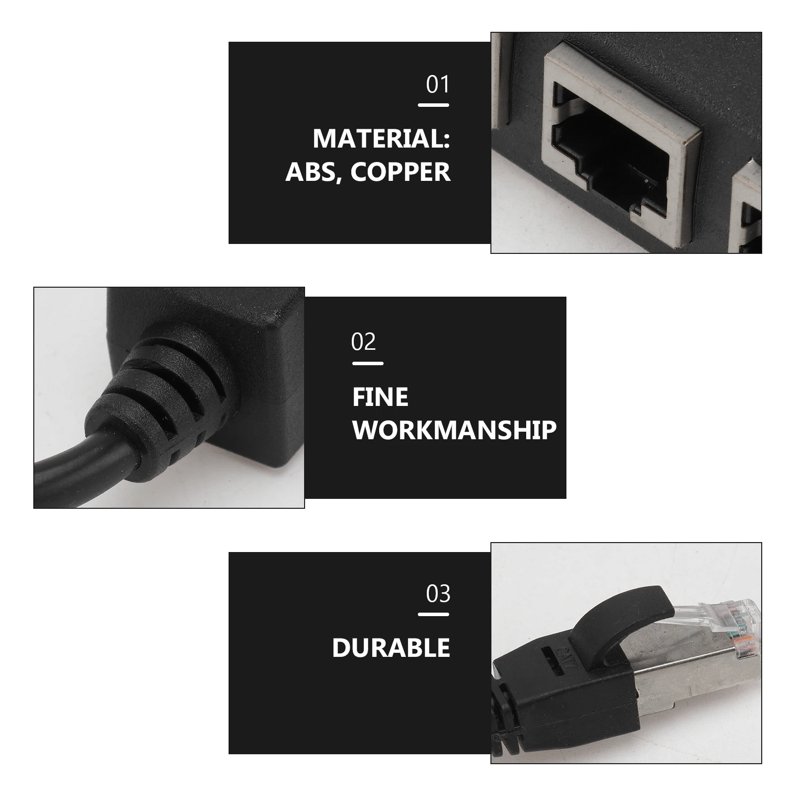 

4 slot Network Splitter Distributor Abs Copper Compact Design Stable Signal Transmission Ethernet Device Office Home