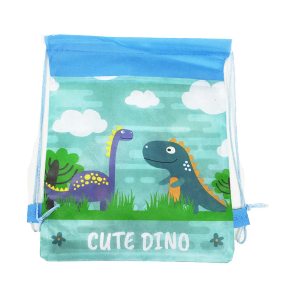 Dinosaur Theme 1pcs/lot Mochila Non-woven Fabrics Drawstring Happy Birthday Party Boys Favors Gifts Bags Decorations Backpack