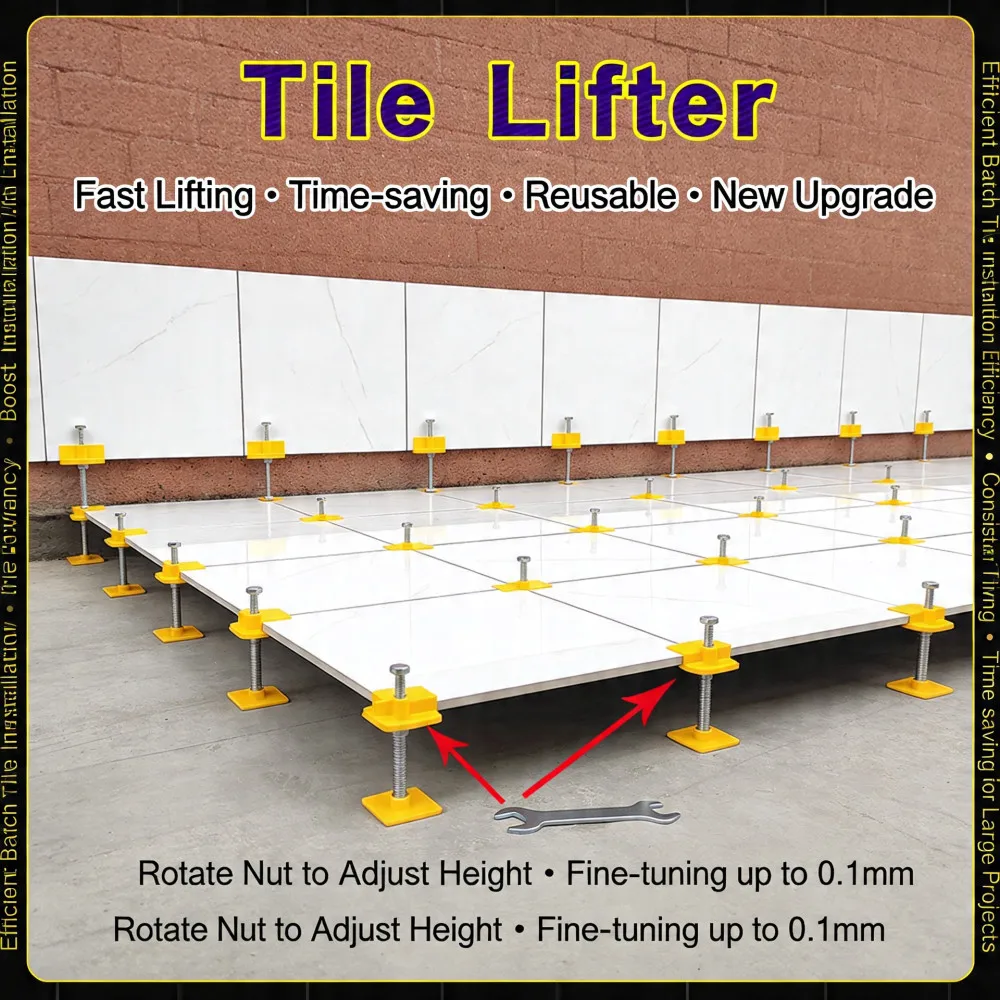 Wall Tile Locator Manual, Regulator Height Adjustment Positioner Leveler, Ceramic Fine Yarn Upward Construction Tool, 10pcs.