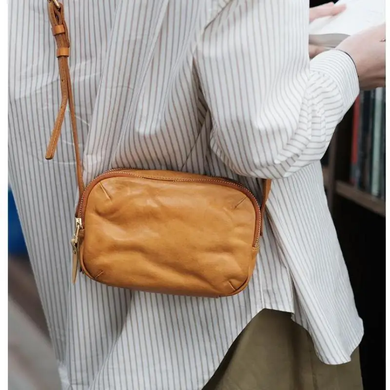 Weekend Daily Party First Layer Cowhide Women's Small Crossbody Bag Fashion Designer Handmade Real Cow Leather Shoulder Bag