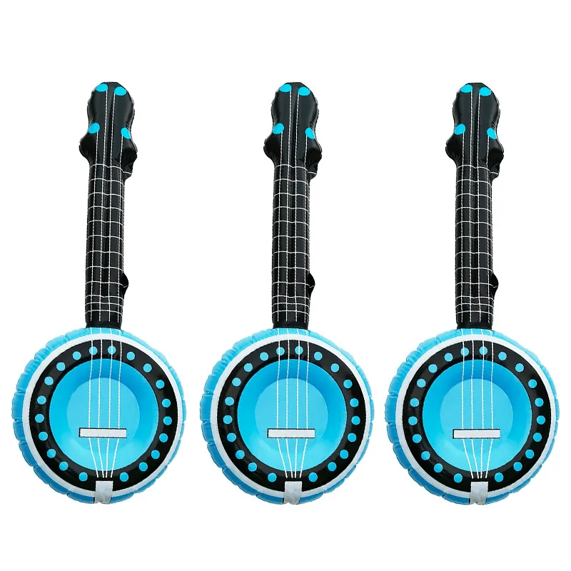 10PCS  Cross border stock children's inflatable musical instrument toys PVC inflatable guitar stage party props radio microphone