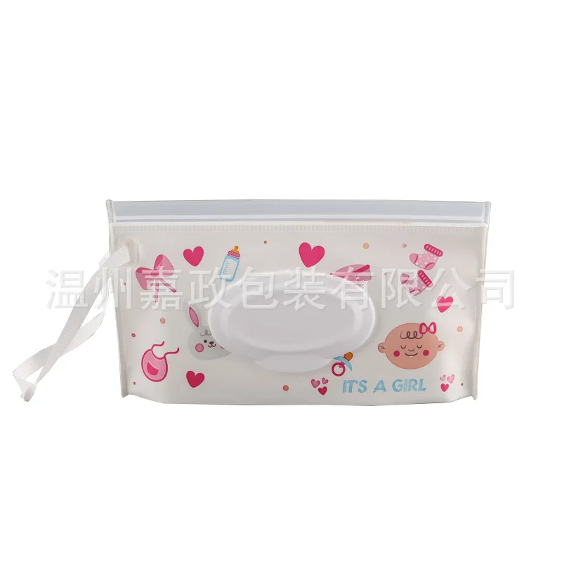 Eco-Friendly Baby Wipes Box Reusable Cleaning Wipes Wet Wipe Pouch Wipes Holder Case Flip Cover Snap-Strap Wipe Tissue Box