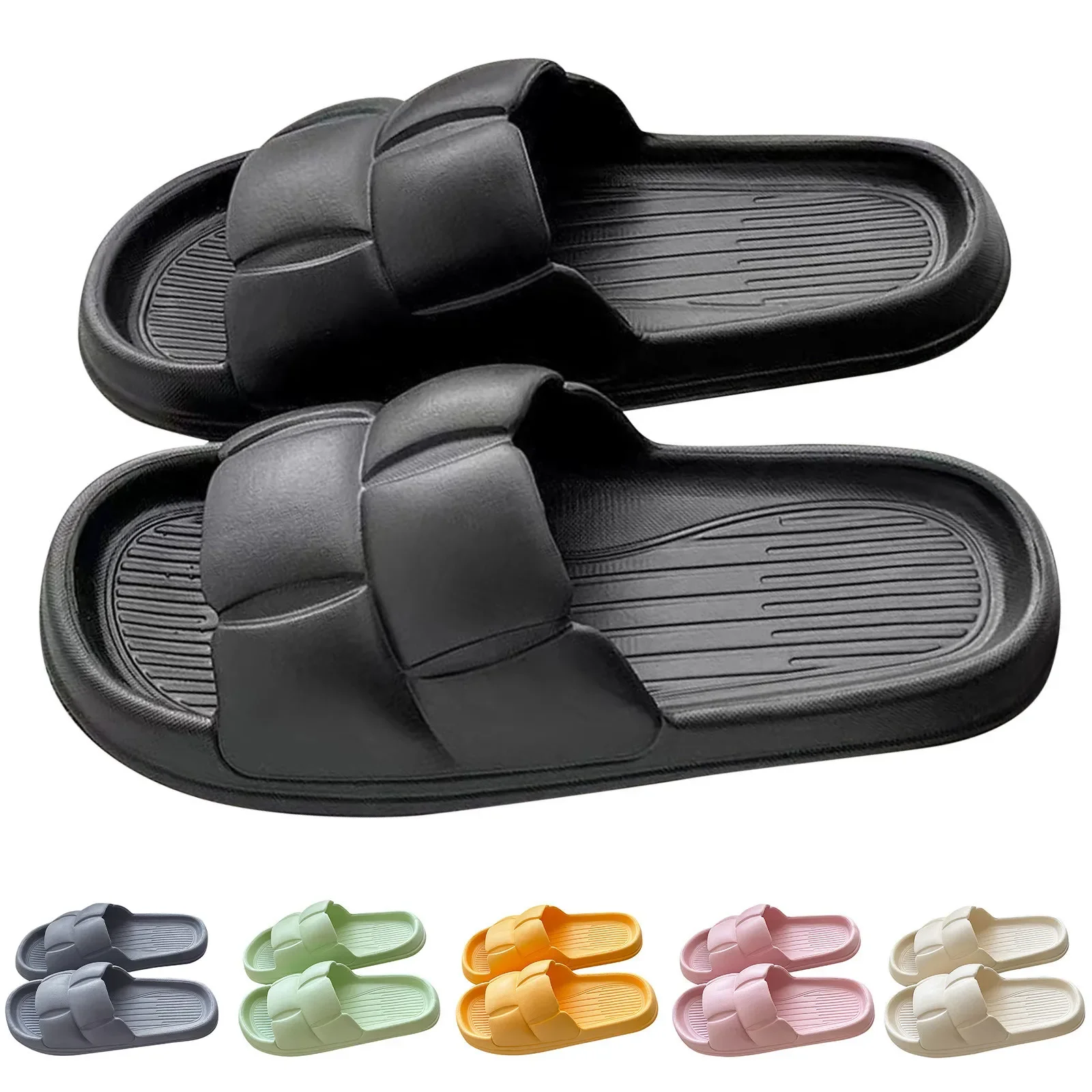 Men Women Home Shoes Platform Slipper Summer Beach Flip Flops Women EVA Soft Sole Flat Shoes Mute Non-slip Slides Beach Sandal