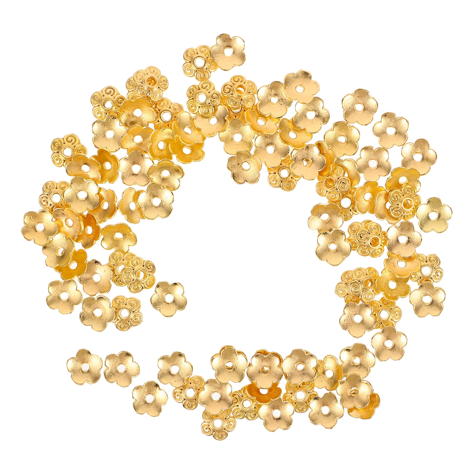 

100pcs Elegant Alloy Artisan Spacer Floral Spacer Beads for Accessories DIY Jewelry Loose Beads For Jewelry Making Making