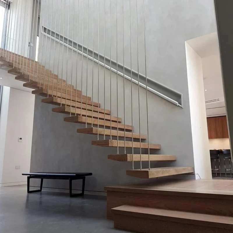 custom.Top Quality Skillful Manufacture Custom Modern Fancy Design Straight Staircase Floating Staircase