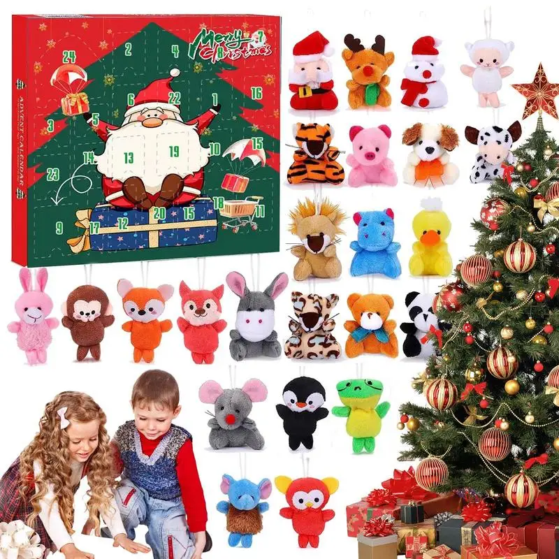 24pcs Christmas Advent Calendar Makeup Dolls Gift Box 24 Days Countdown Calendar Necklace Toy Accessory Christmas Toys For Girls