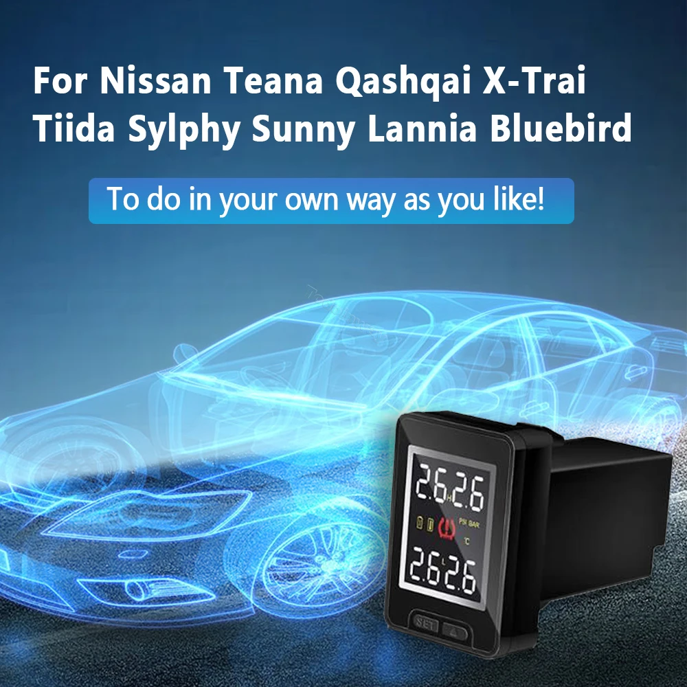 

ЖК-экран для быстрой установки TPMS для Nissan March 2015 Qashqai J10 370Z 2008 X-Trail Quest Fuga Системы контроля давления в шинах