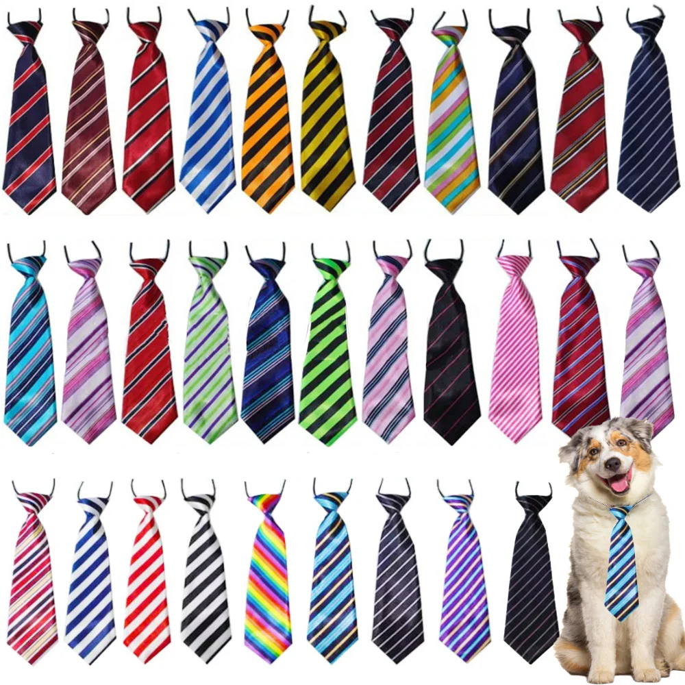 10/20/30PCS Large Dog Neckties Streak Print Pet Grooming Accessories For Large Dogs Wholesale Dog Bow Ties Pet Dog Supplies