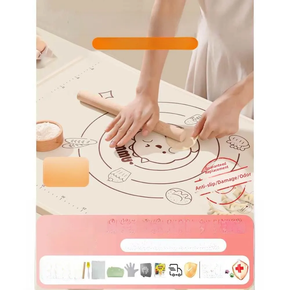 Thickened Silicone Dough Mat Food Grade Plastic Pasta Maker Home Use Steamed Buns Dumplings Panel Plastic Rolling Pin Mat