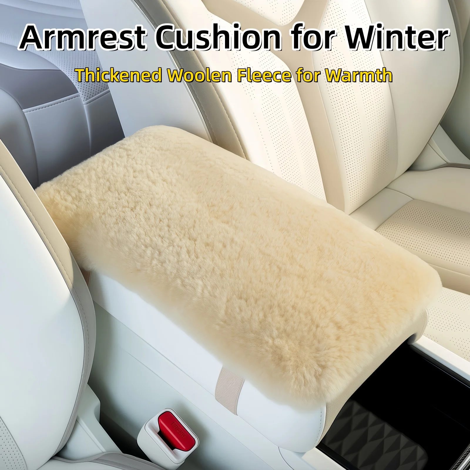 

Auto Car Accessories Winter Imported Wool Fleece Thick Warm Car Center Console Cover Armrest Pad Arm Pad
