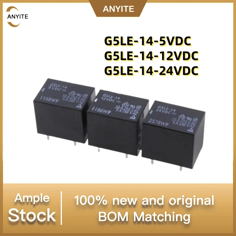 New 10Pcs/LOT  G5LE-14-5VDC  G5LE-14-12VDC  G5LE-14-24VDC  G5LE-14    5V 12V 24VDC