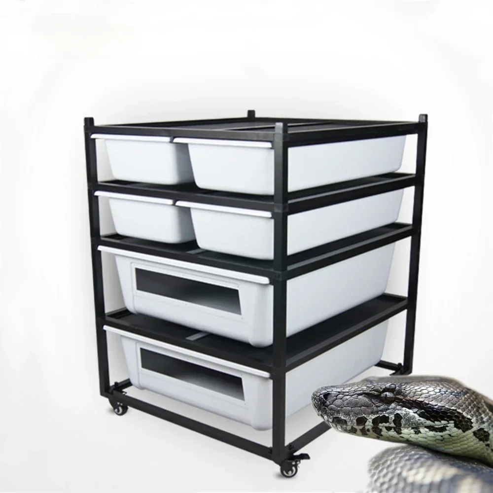 

Metal reptile breeding rack PVC PP Plastic snake reptile feeding box for Tortoises Lizard Snake Crawling