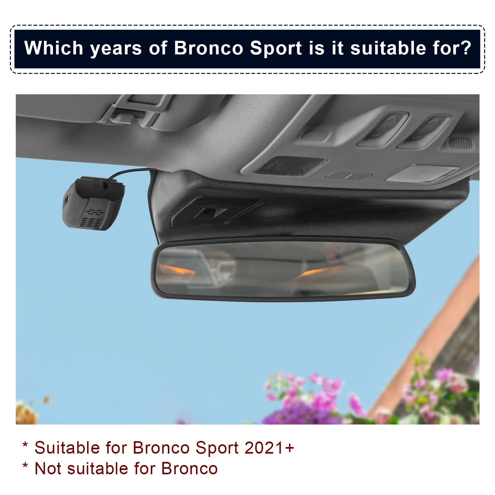 Mangoal 4k Dash Cam For Ford Bronco Sport (Can't Support Bronco) 2021-2026 GPS WiFi & APP HD Night Vision Plug and Play