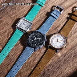 Vintage Suede Leather Strap 18/19/20/22mm Band Vintage Handmade Watchband Quick Release Wrist Band for Huawei Watch Gt2/3/4 Band