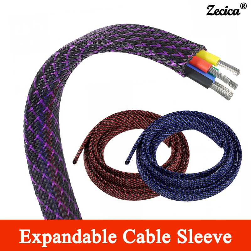 

1-50m Expandable Cable Sleeve 2 4 6 8 10 12 14 16 20 25 30 40 50mm High Density PET Braided Insulated Wire Protection Wrap