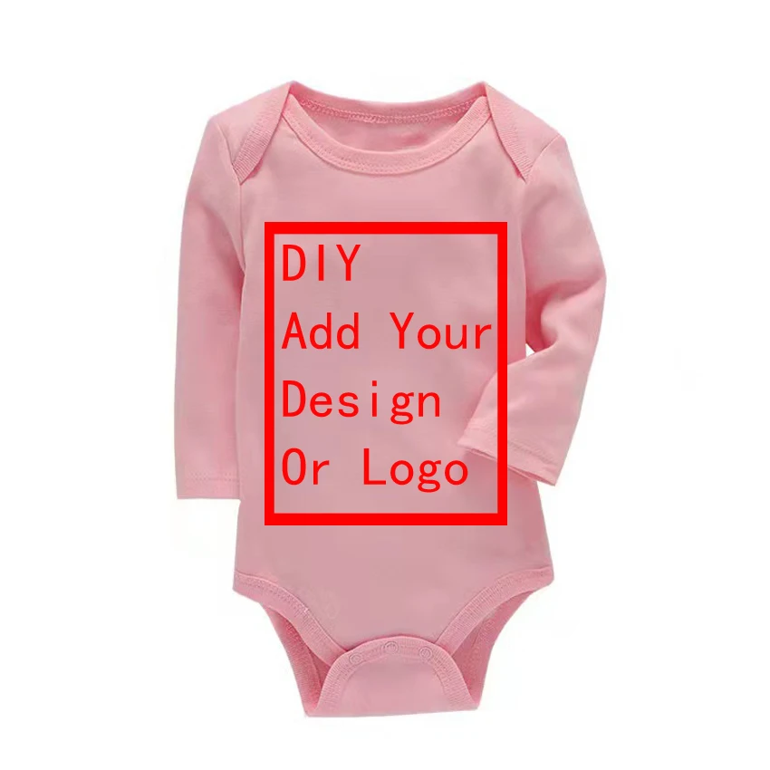 Kids Customized Print T Shirt Baby Custom Your Own Design Or Logo T-shirt Boys and Girls DIY Newborn Clothes 0-2 years old