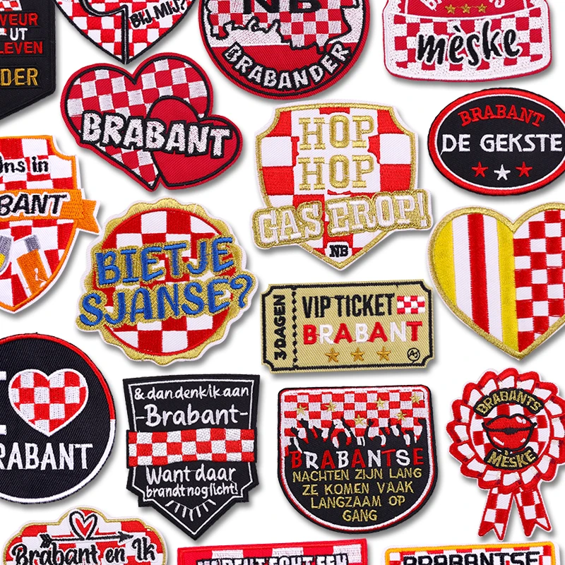Niederlande Brabant Emblem bestickte Patches Eisen auf Patches für Kleidung DIY Niederlande Karneval Patches für Kleidung Nähen Abzeichen