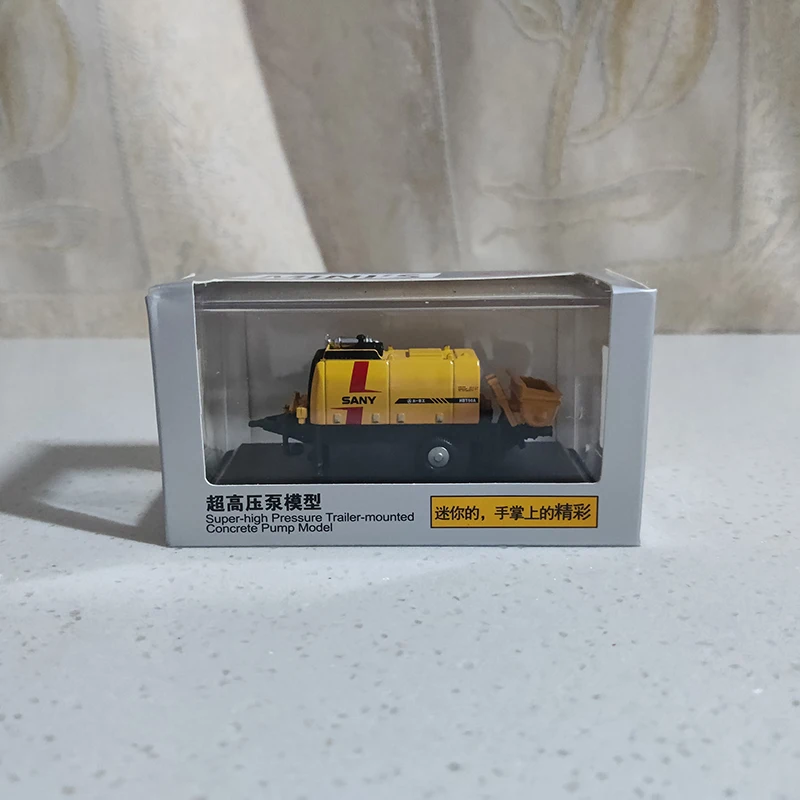 Diecast 1:87 SANY Super-high Pressure Trailer-mounted Concrete Pump Alloy Engineering Machinery MINI Truck Model Toy Gift Toys