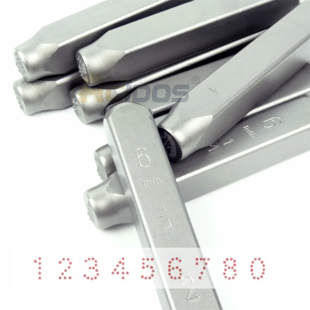 Numbers 6/7/8/10MM Dot lattice Motorbike,RCIDOS car chassis number stamp Steel word punch stamp/matrix stamp 0-8