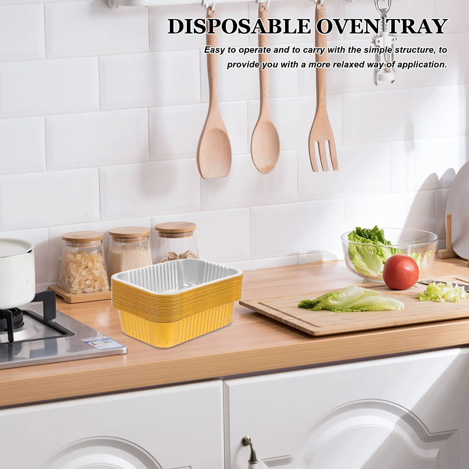 20Pcs Aluminum Foil Roasting Pans 750Ml Heavy Duty Disposable Food Containers Elegant Steam Table Pan for Toaster Oven Chafing
