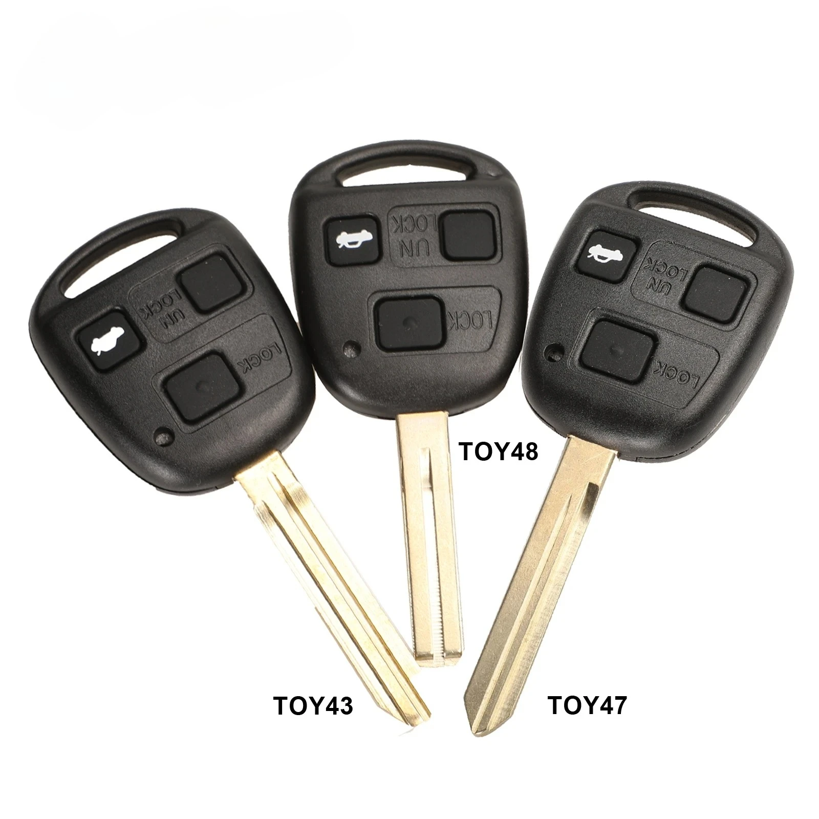 

3-кнопочный чехол для дистанционного ключа + накладка на кнопки для Toyota Avensis Corolla Yaris Rav4, чехол для ключа TOY43 TOY47 TOY48