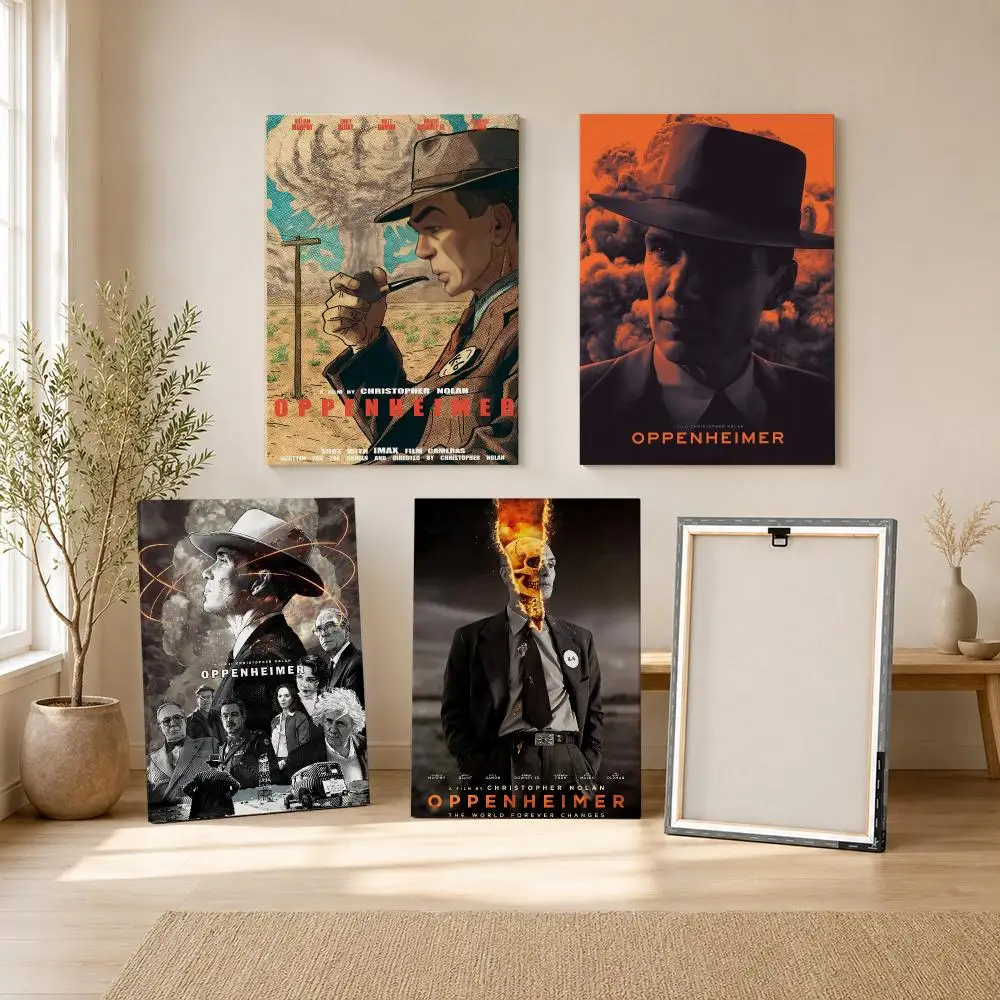 Historical Movie O-Oppenheimer Framed Wall Painting Framed Canvas Wall Art Print | Modern Poster | Home Hallway Decor